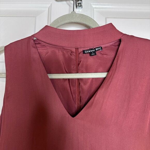 Gianni Bini mauve mini lightweight flowy summer dress size L - Picture 3 of 9